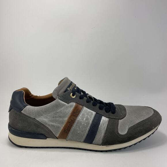 Pantofola D'oro Other - Pantofola d’Oro Rizza Low Trainers Mens Size 12, EU 45 Gray Blue Leather Suede